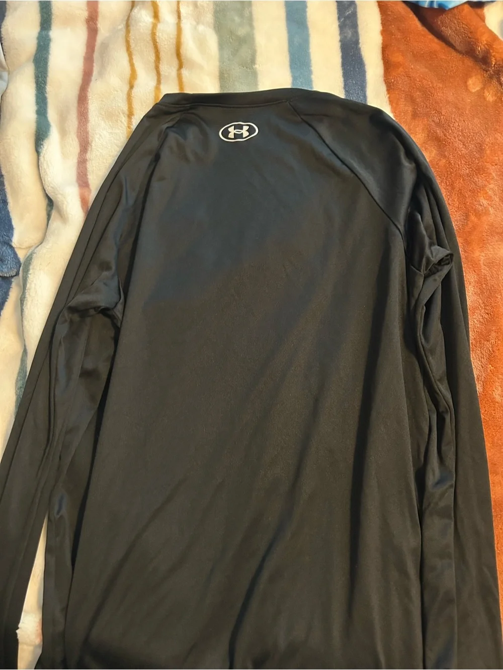 Under Armour youth Black Long-Sleeve Logo Performance Shirt